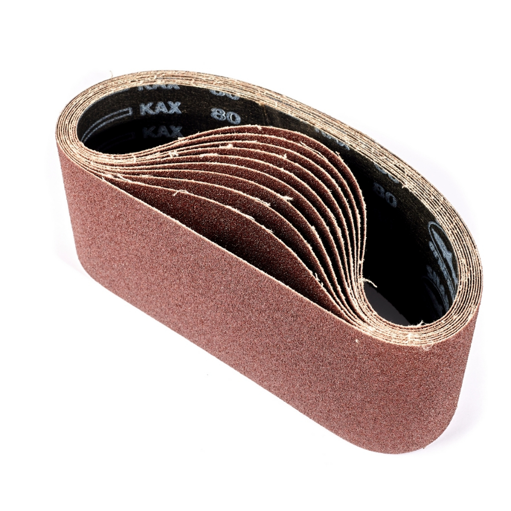 ผ้าทรายสายพาน 4×24 นิ้ว เบอร์ 40/60/80/100/120/180/240/320/400 กระดาษทรายรถถัง กระดาษทรายสายพาน