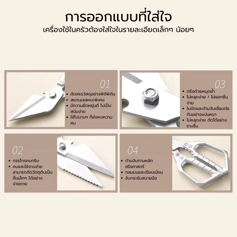 กรรไกรทำครัว มีดกรรไกร รุ่น Clever Cutter หันผลไม้ กรรไกรหั่นผักอเนกประสงค์ 3in1 อุปกรณ์ทำอาหาร Kitchen Z0182 thumbnail 8