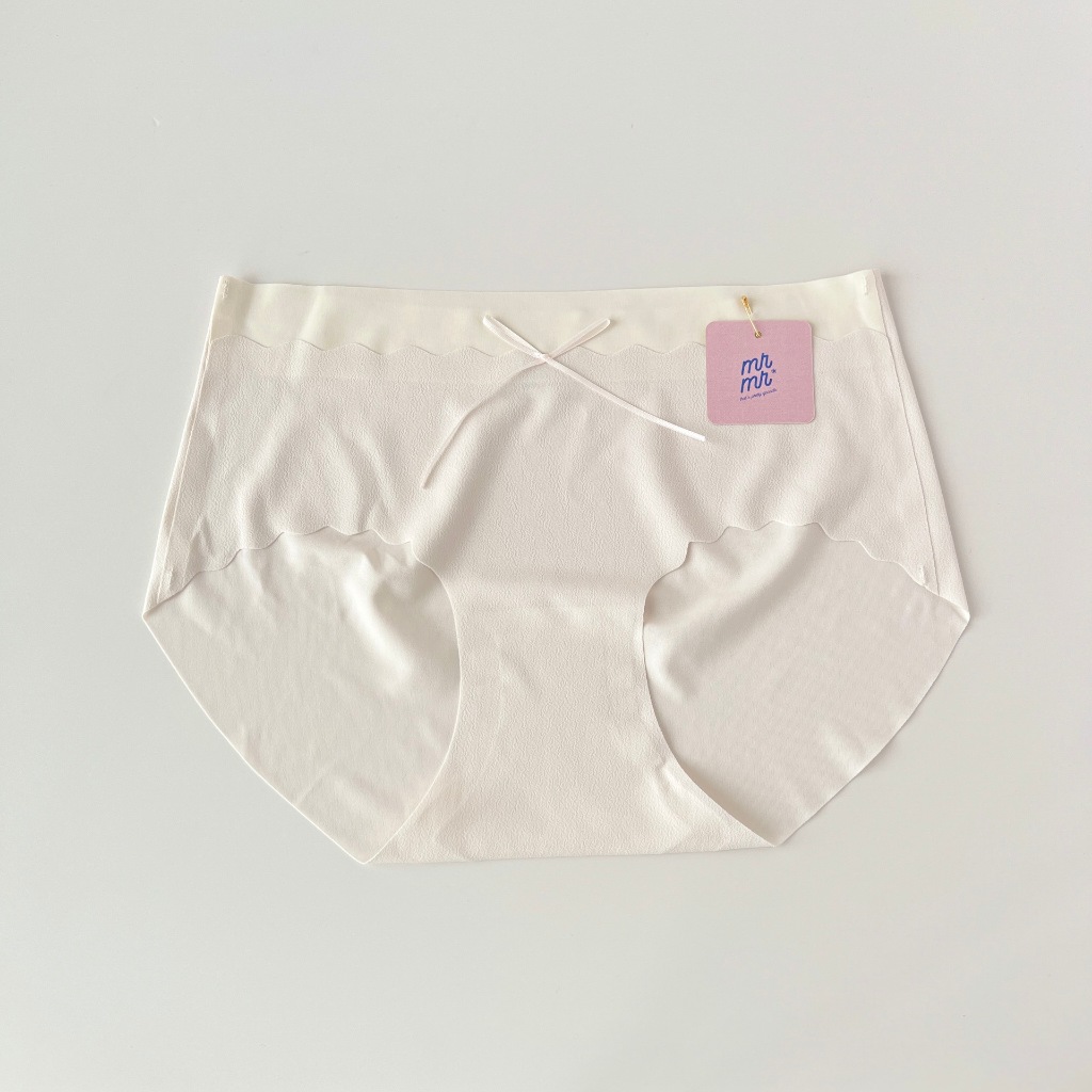 𝐒𝐖𝐄𝐄𝐓𝐈𝐄 𝐖𝐀𝐕𝐘 (panty.) - medium waist pastel wavy  panty. ไร้ขอบ ขอบหยัก ตกแต่งโบว์ maryxmary - รูปที่ 5