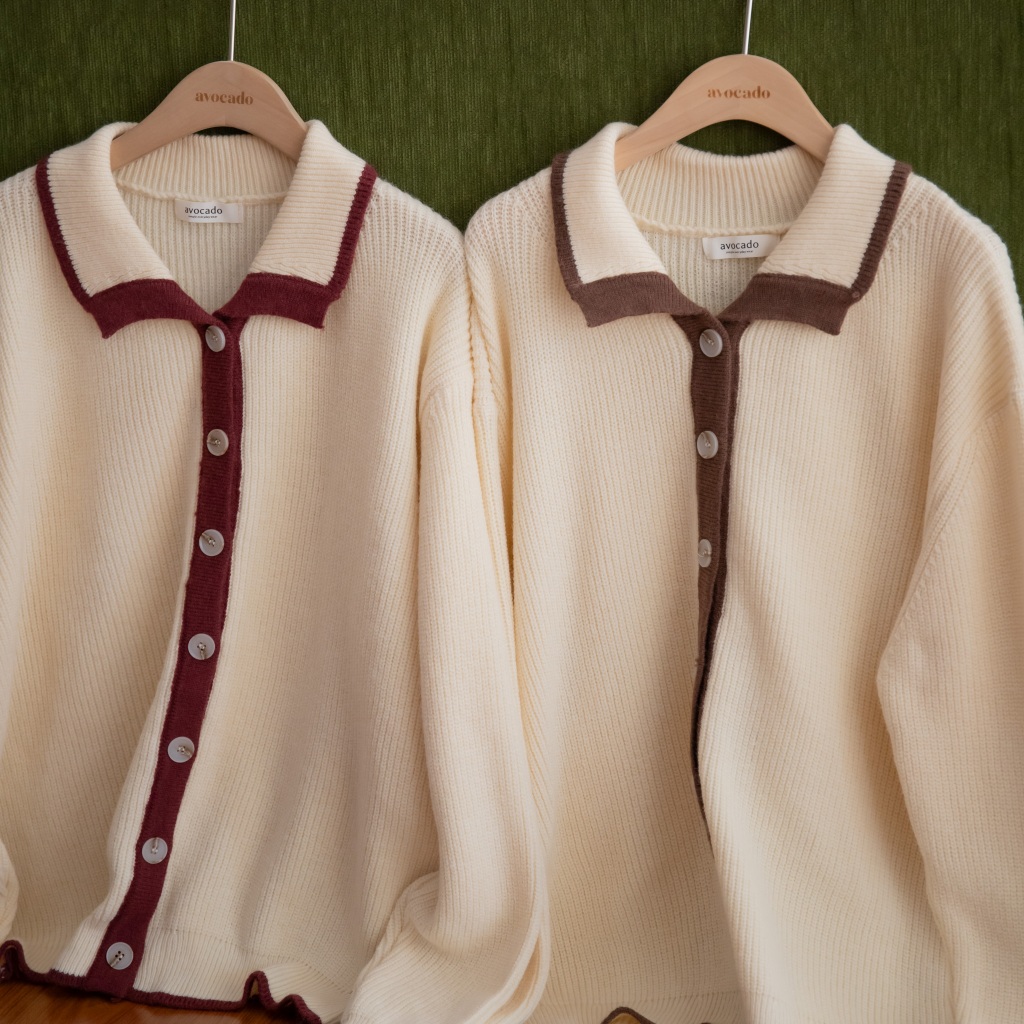 avo คาร์ดิแกนไหมพรม  layered cream cardigan