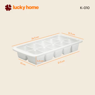 LUCKY HOME ถาดทำน้ำแข็ง ก้อนใหญ่ 10 ช่อง K-010 ขนาดถาด (กว้างxยาวxสูง): 12.4 x 25.6 x 4 cm