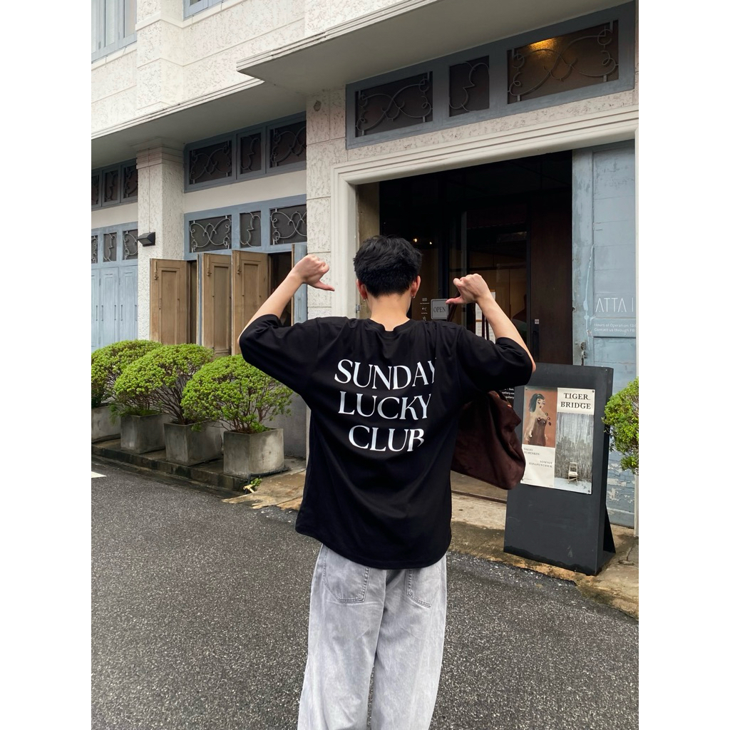 YRC เสื้อ Oversized Street Minimal [ รุ่น Sunday Lucky Club ] เสื้อยืด ทรง Oversized ผ้านุ่มพิเศษ ผู้ชาย ผู้หญิง ใส่สบาย