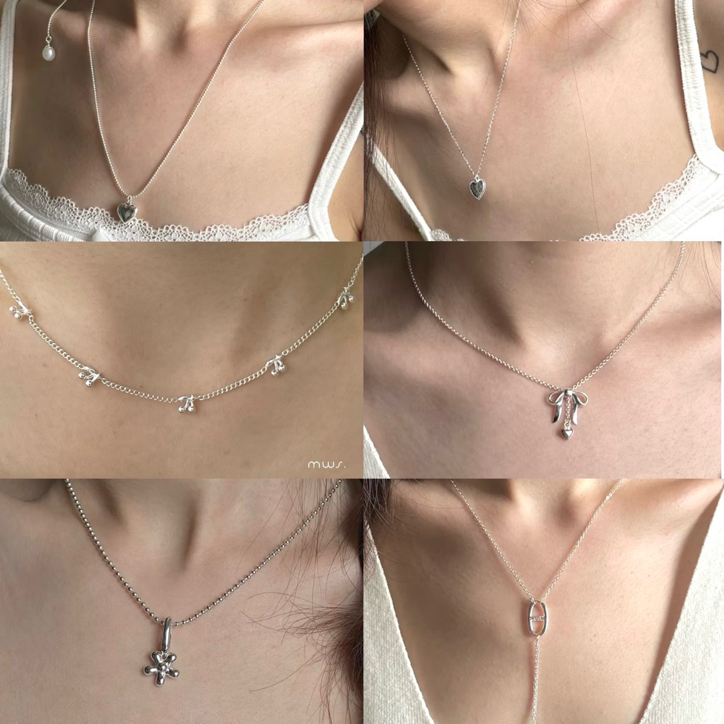 MWS NEW NECKLACE!! สร้อยคอเงินแท้ ดีไซน์น่ารัก แบบ everyday looks🎀✨