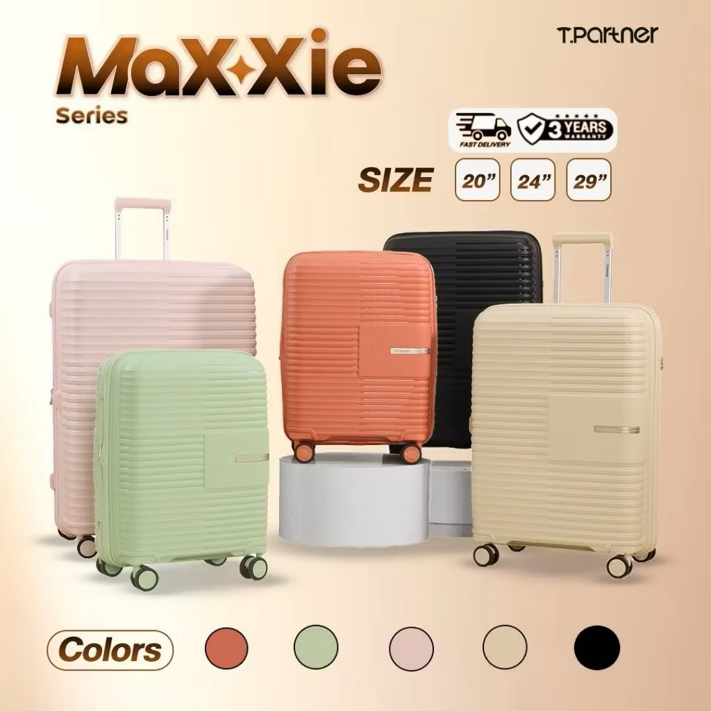 Tpartner แท้100% [รับประกัน3ปี] กระเป๋าเดินทางล้อลาก รุ่น MaXXie วัสดุ HS PP100%ขยายข้างได้ ยืนหนึ่งเรื่องความจุ