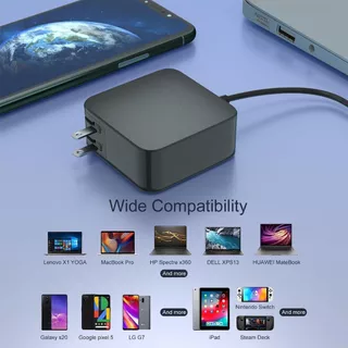 อะแดปเตอร์โน๊ตบุ๊ค 65W อแดปเตอร์ USB-C Type C Delivery PD Charger 20V 3.25A Laptop Power Adapter