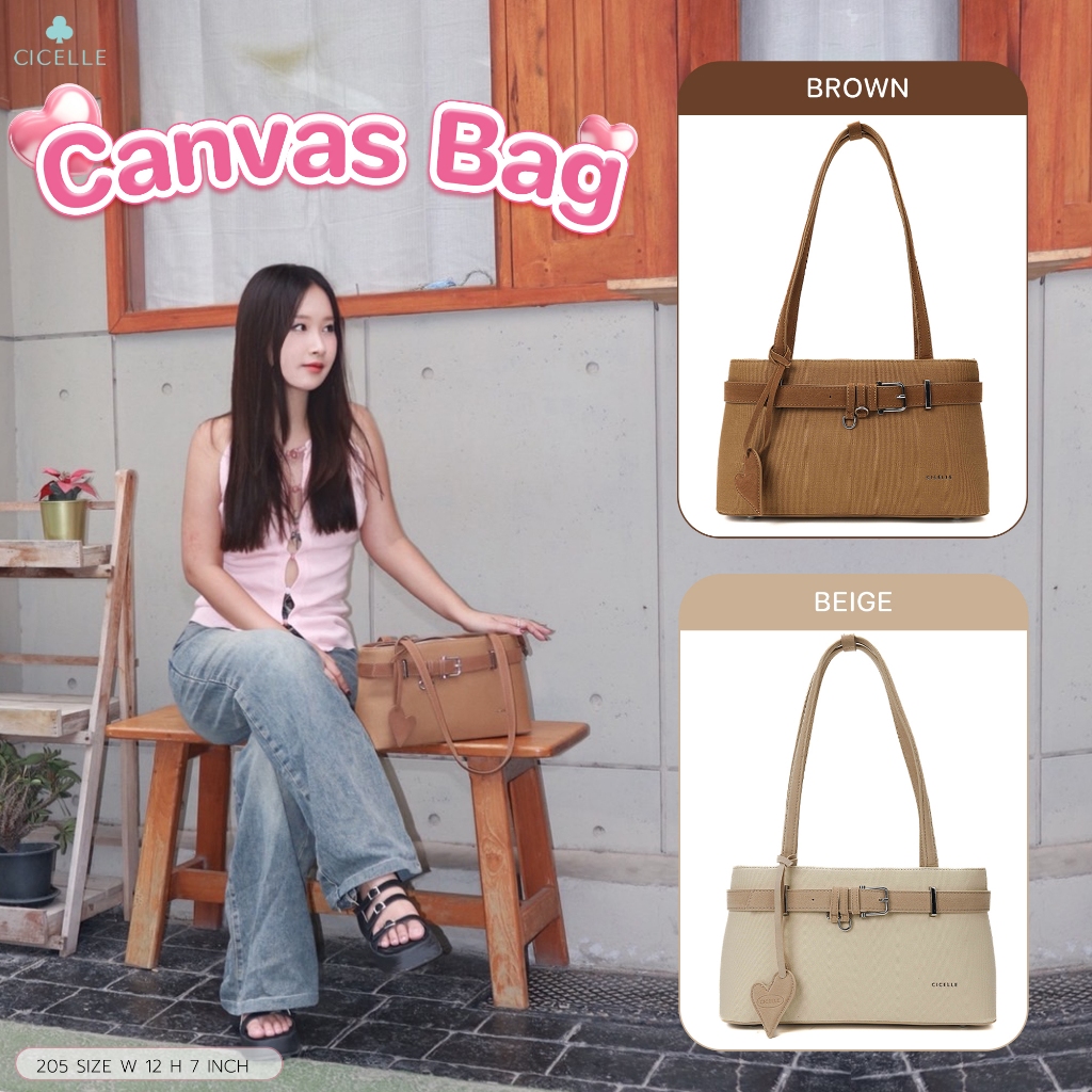 #205 Belt bag แคนวาสหูยาว🤎  #กระเป๋าแคนวาส #กระเป๋าผู้หญิง #กระเป๋ารุ่นฮิต