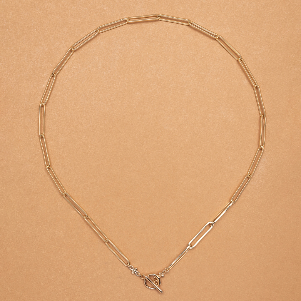 INFINITE CHAIN  LOOP OF GRACE NECKLACE -สร้อยคอโซ่สีทอง