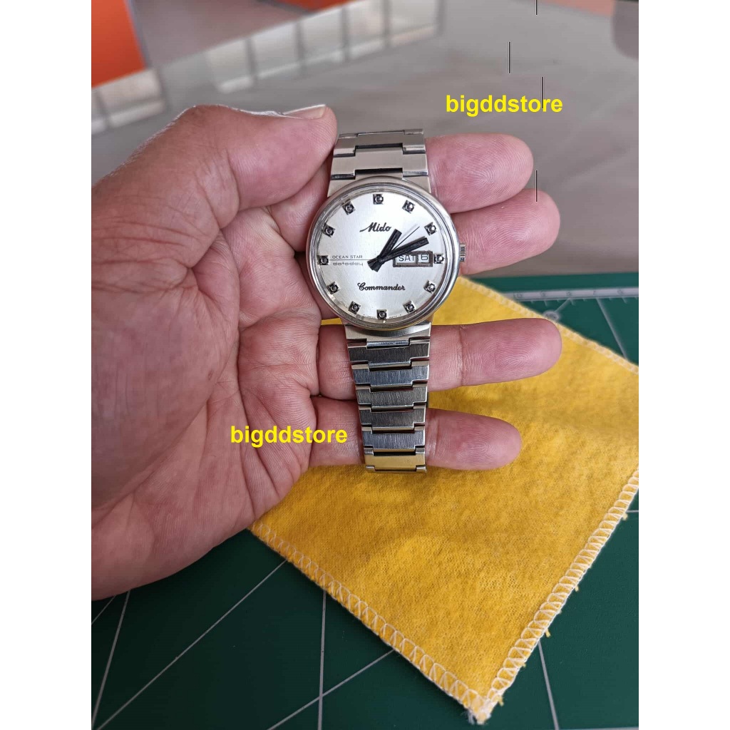 นาฬิกาผู้ชาย mido commander 8269 Auto มือสอง เครื่องตอนใส่เดินตรงปกติ แต่ถอด 4 ชม.หยุดเดิน(ต้องล้าง)