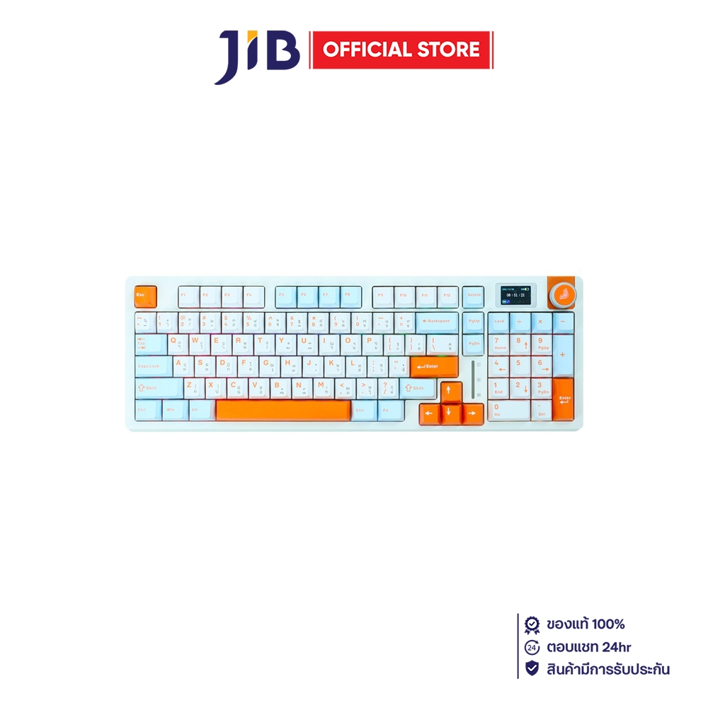 WIRELESS KEYBOARD (คีย์บอร์ดไร้สาย) AULA S98 PRO NIMBUS SWITCH RGB EN/TH - BLUE-WHITE-ORANG