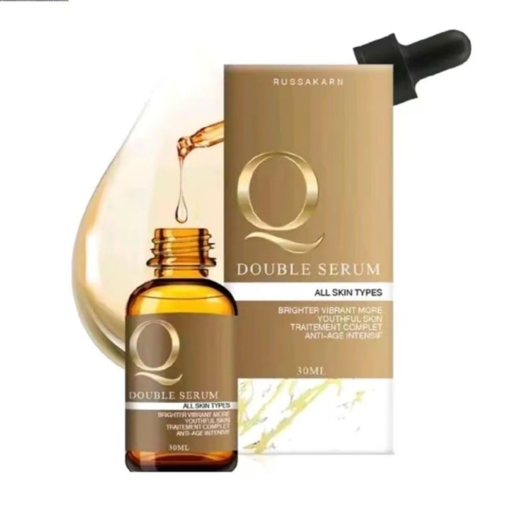 เซรั่มคิว​ Q Double Serum 30ml สำหรับทุกสภาพผิว ลดฝ้า ลดเลือนริ้วรอย ฟื้นฟูผิวให้สดใสและเรียบเนียน