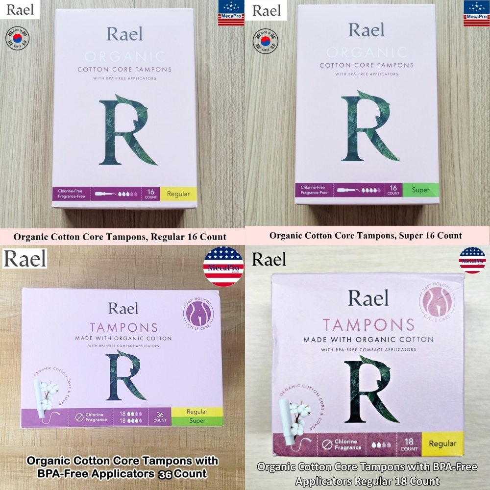 Rael® Organic Cotton Core Tampons with BPA-Free Applicators ผ้าอนามัยแบบสอด ฝ้ายออร์แกนิค