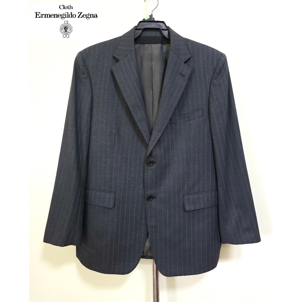 เสื้อสูทผ้า Ermenegildo Zegna สีเทา อก 43 นิ้ว มือสอง