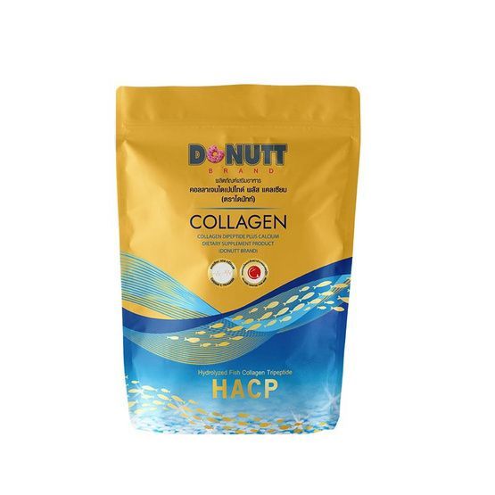 Donutt Collagen Dipeptide โดนัทท์คอลลาเจนไดเปปไทด์พลัสแคลเซียม (ซองทอง  120 g.) คอลลาเจน Donutt