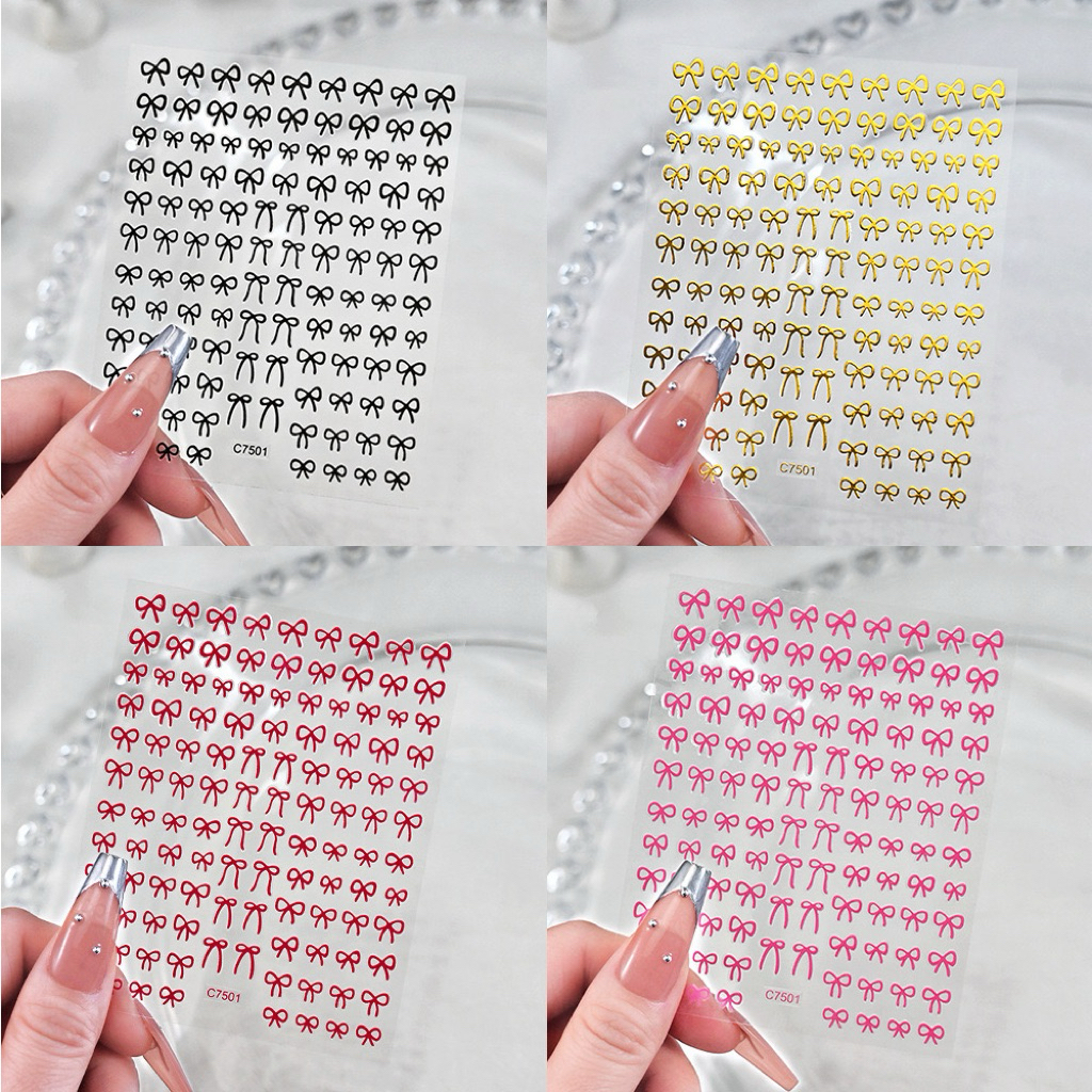 สติกเกอร์เเต่งเล็บลายโบว์  โบว์สติกเกอร์