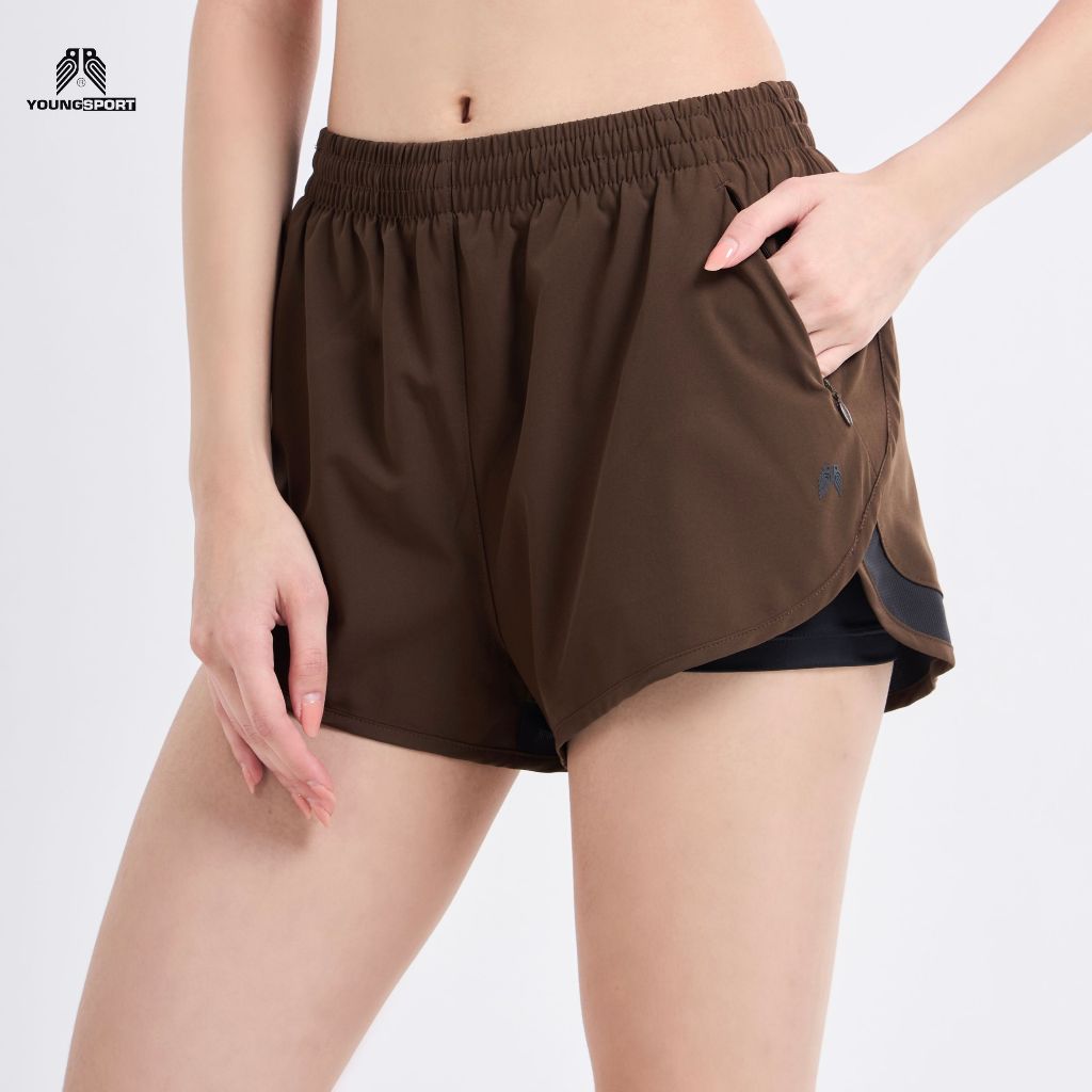 Young Sport 2-in-1 Shorts I Y-2859 I กางเกงขาสั้น 2 ส่วนผ้าร่ม มีซับใน ระบายอากาได้ดี