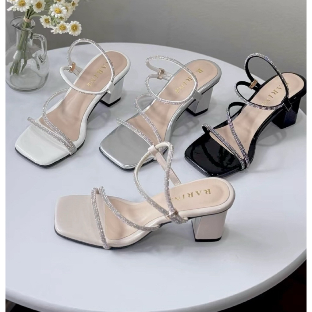 Rarin รุ่น [ Pixxie ] รองเท้าส้นสูง งานเพชรรัดข้อ