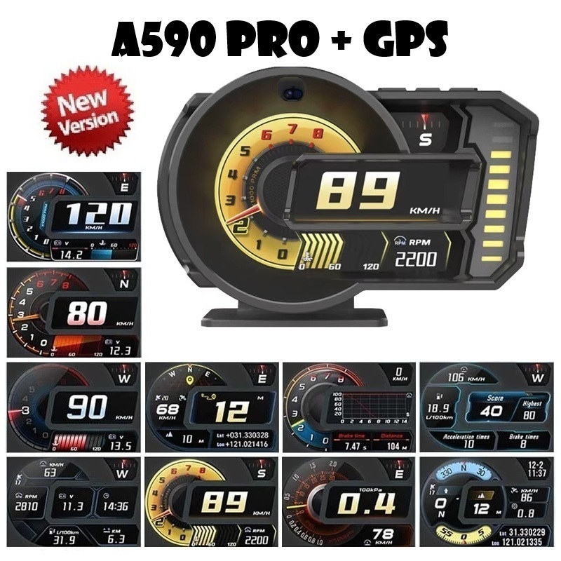 OBD2 สมาร์ทเกจ Smart Gauge Digital Meter/Display A590 Pro + GPS ของแท้เมนูภาษาไทย ง่ายในการใช้งาน (พ