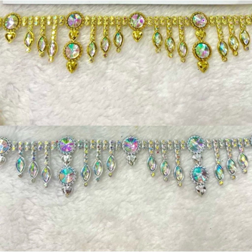 สังวาลย์/เพชรเส้นคัดเกรดดีสีสดสวยราคาต่อ1หลาสีเงิน/ทอง/อุปกรณ์ตกแต่ง สังวาลย์ดอกไม้ DIY ชุดไทย เหรียญโปรยทาน