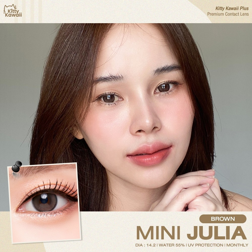 Kitty Kawaii คอนแทคเลนส์ รุ่น Mini Julia สี Brown ขนาด 14.2 มม. สายตา -400