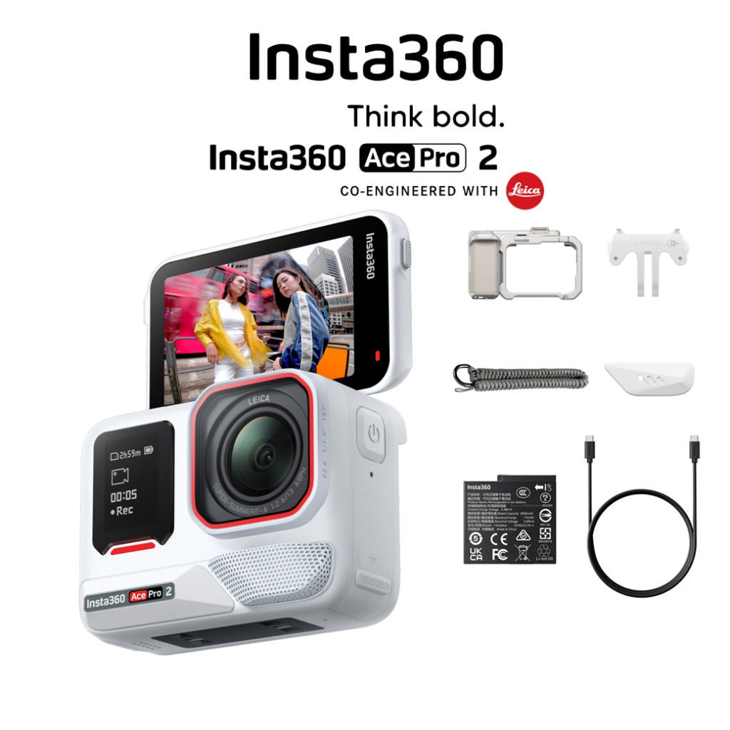 Insta360 Ace Pro 2 Xplorer Bundle -  Arctic White เลนส์LEICA ถ่ายวิดีโอชัด8K [ประกันศูนย์ไทย1ปี]