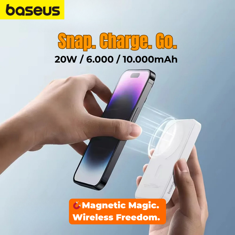 Baseus 20W Power Bank พาวเวอร์แบงค์ แม่เหล็ก​​ Magnetic Wireless​​ PowerBank ​​​เสียบชาร์จไร้สาย​​