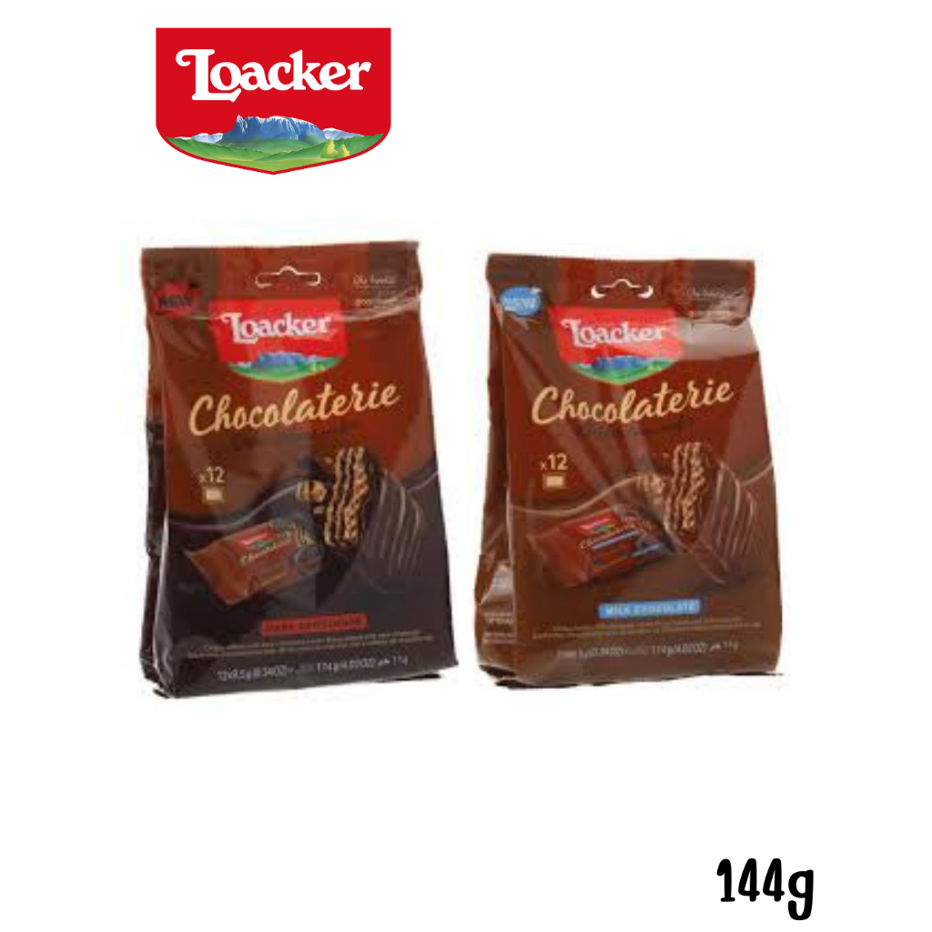 Loacker  Crispy Chocolate Wafer เวเฟอร์กรอบเคลือบช็อกโกแลต น้ำหนัก 114 กรัม มี 2 รส