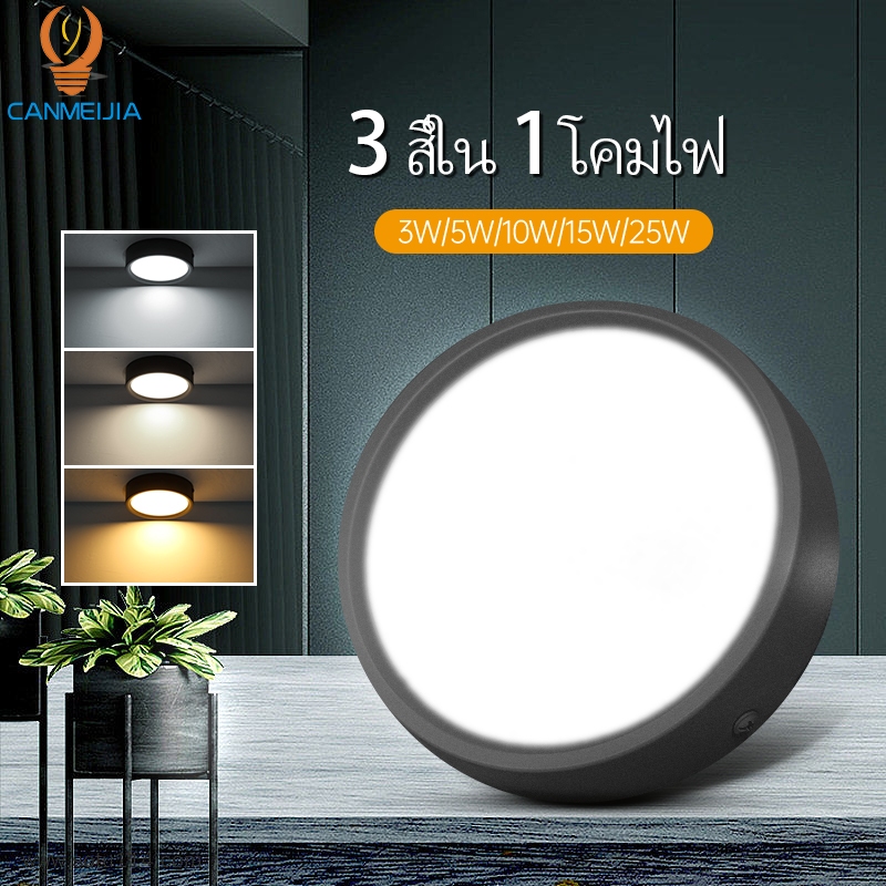 3 สี LED สปอร์ตไลท์ โคมไฟดาวน์ไลท์ led Downlight ไฟดาวน์ไลท์ โคมไฟเพดาน สปอตไลท์แบบพับได้ในร่มสำหรับห้องนั่งเล่นห้องครัวและร้าน โคมไฟสปอตไลท์ led