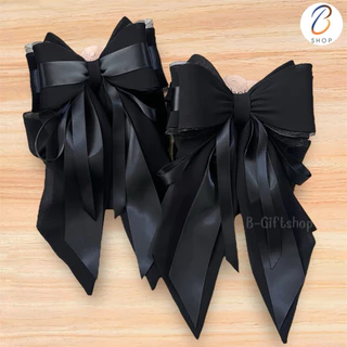 เน็ตติดผม สีดำ หางยาวแต่งริบบิ้น สวยหรู งานพรีเมี่ยม