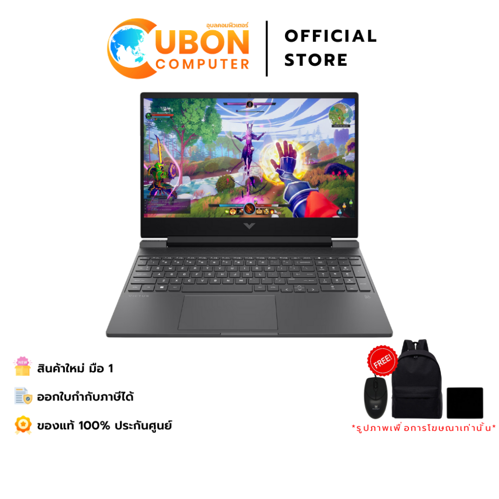 HP VICTUS 15-FB3034AX NOTEBOOK (โน้ตบุ๊ค) AMD RYZEN AI 5 340 / RTX 5050 / 16GB / 512GB / WIN11 / ประ