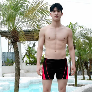 กางเกงว่ายน้ำขาสั้นผู้ชาย มีซับในและเชือกผูกเอว เนื้อผ้าดี