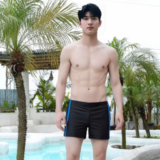 กางเกงว่ายน้ำขาสั้นผู้ชาย มีซับในและเชือกผูกเอว เนื้อผ้าดี