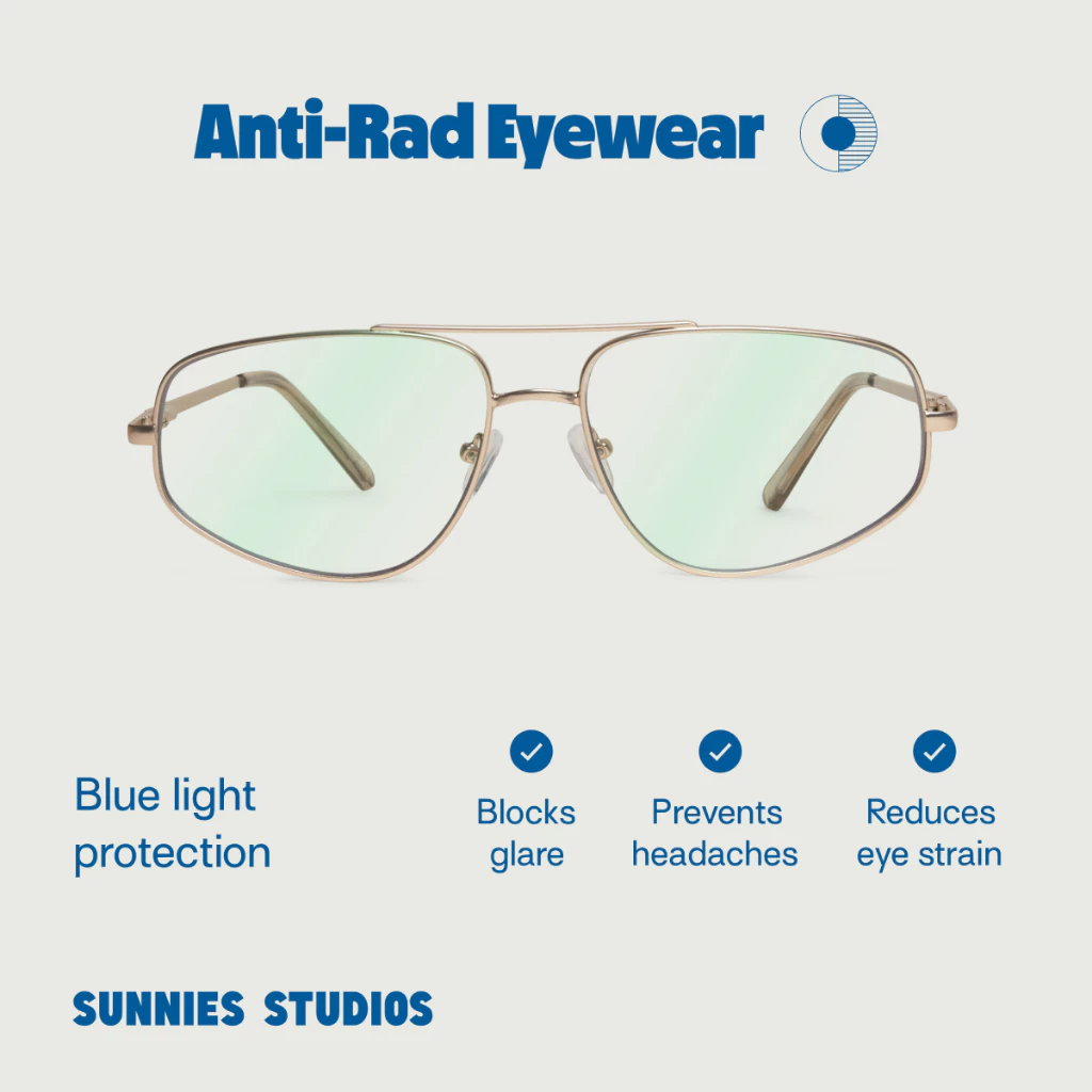 Sunnies Studios Anti-Rad Rome (แว่นตากรองแสงสีฟ้าและเลนส์ปรับแสงอัตโนมัติ ไม่มีค่าสายตา)