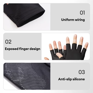ถุงมือขับรถ ถุงมือมอเตอร์ไซค์ ครึ่งนิ้ว กันลื่น ฟรีไซส์