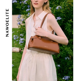 NAWOELITE Baguette Bag คลาสสิกสำหรับผู้หญิง Shoulder Bag/กระเป๋าสะพายไหล่ผู้หญิง PU/กระเป๋าแฟชั่น