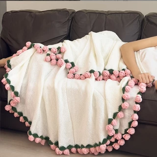 ผ้าห่มช่อกุหลาบ สินค้าสำเร็จรูป size: 60/80/110/160cm ของขวัญวันวาเลนไทน์