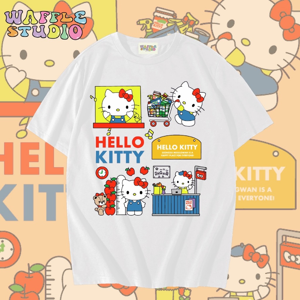 [ ส่งฟรี 🔥 ] WS1849 เสื้อยืดโอเวอร์ไซส์ ผ้าคอตตอน 100% เสื้อยืดเกาหลี เสื้อยืด WAFFLE STUDIO