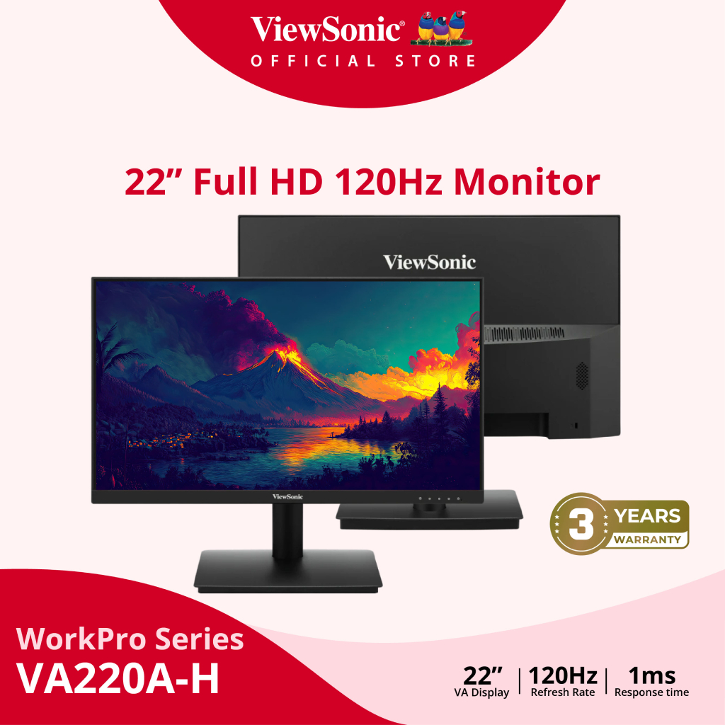 Viewsonic Monitor VA220A H / 22" / Full HD / VA / 120 Hz /  1 ms  (จอมอนิเตอร์)