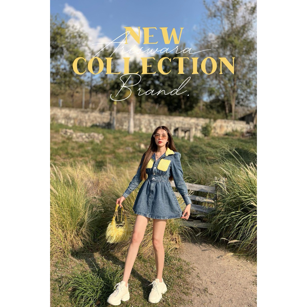 เดรสสั้นผ้ายีน ariswara brand