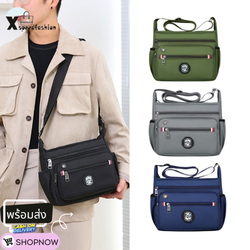(ส่งด่วน)xspeedfashion(X1947) กระเป๋าสะพายข้าง Xiuxianxilie ผ้าoxford มี 4 สี มีช่องเยอะ