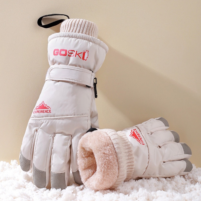 ถุงมือหิมะ หนาฤดูหนาว หนาและอบอุ่น ระบายอากาศ หน้าจอสัมผัส บุขนชายหญิง