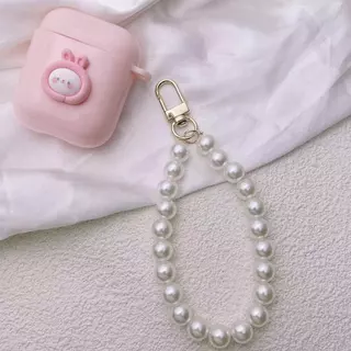 ขายส่งพวงกุญแจไข่มุก จี้ทำมือ อุปกรณ์เคสโทรศัพท์ เครื่องประดับ โซ่สั้น DIY