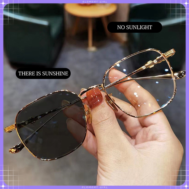 แว่นตาสายตาสั้น เลนส์อัตโน 0° ถึง -400° และสั้น เปลี่ยนสีอัตโนมัติแสงแดด ฟิลเตอร์ออปติคอล แว่นตาผู้หญิง และผู้ชาย
