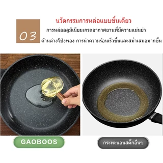 Gaoboos ชุดเครื่องครัวเคลือบสารกันติด 3/2 ชิ้น กระทะ หม้อซุป กระทะก้นลึก/หม้อตุ๋น สำหรับเตาทุกประเภท
