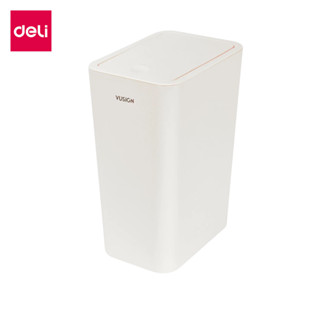 Deli  ถังขยะแบบฝากด ถังขยะฝาสปริง ฝาปิดแบบป๊อปอัพ ป้องกันกลิ…