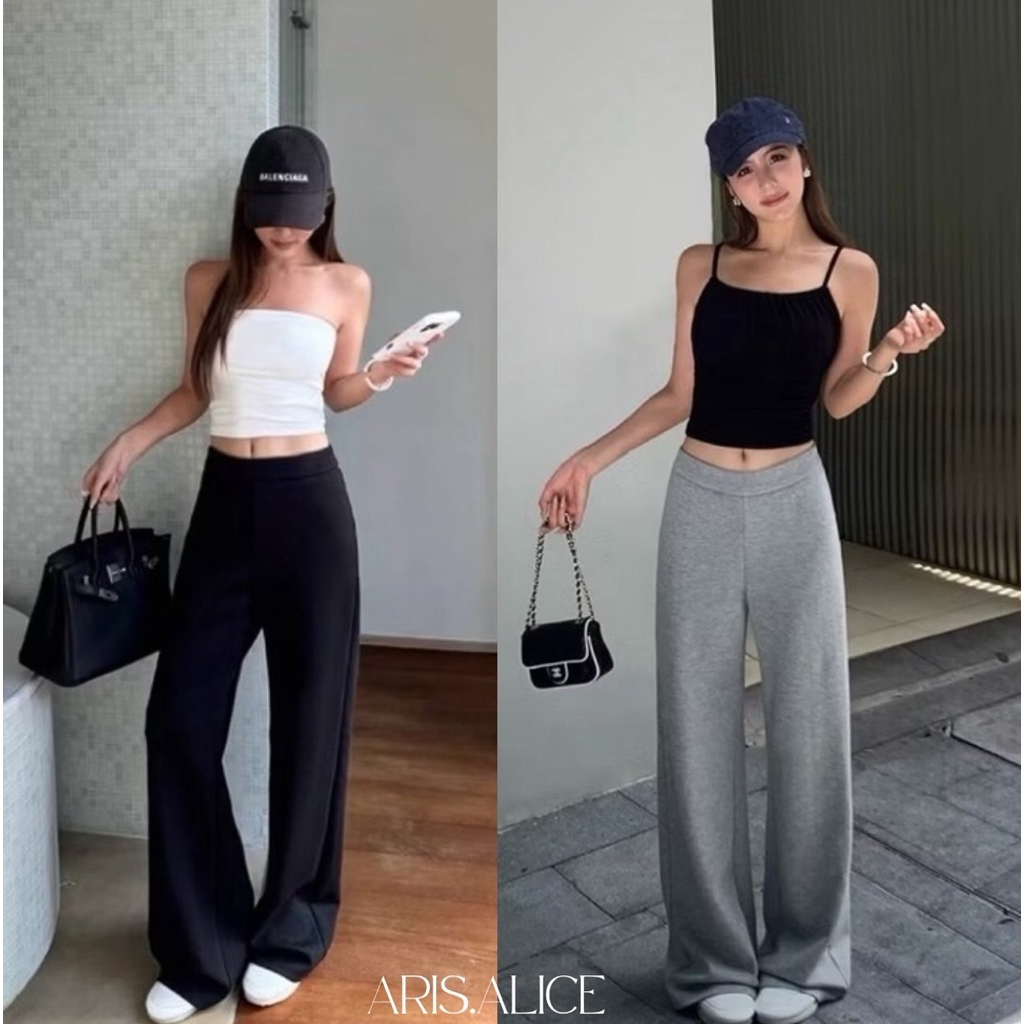 พร้อมส่ง✅กางเกงขายาวเอวสูง TAG : WG.WE🇰🇷 เนื้อผ้านุ่มใส่สบาย แมทซ์ง่าย หยิบมาใส่ได้ตลอดค่ะ