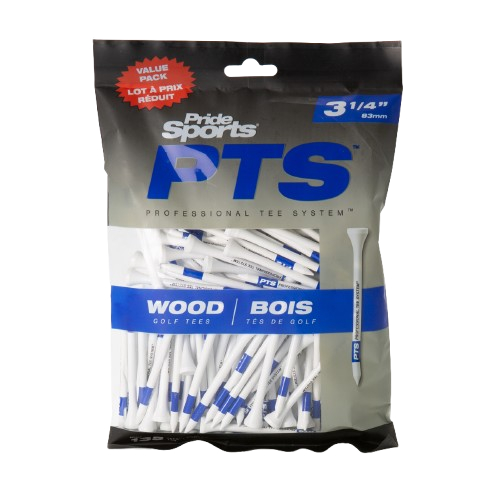 Tees Pride Professional Tee System Wood Golf Tee 3 1/4 -135 count (ที่ตั้งลูกกอล์ฟ 135 ชิ้น)