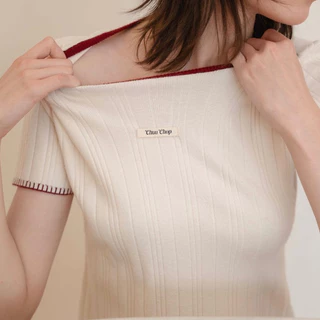 CHUUCHOP - (S-4XL) Molly Knit Top เสื้อทูโทนผ้านุ่ม (C8425)
