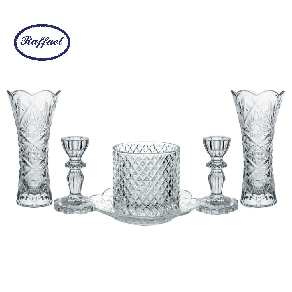 ชุดบูชาพระ กระถางธูป M ชุดหน้าพระ ชุดหมู่บูชา เครื่องแก้วบูชาพระ