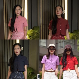 เสื้อคอจีนกระดุมมุก (ผ้าฝ้าย) มี8สี มาใหม่