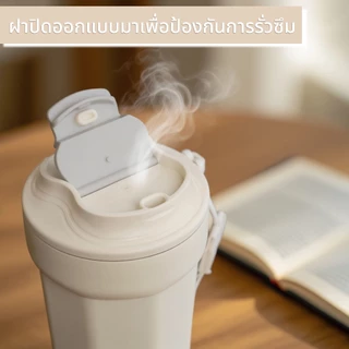 Coffee cup（16oz）กระบอกน้ำสแตนเลสพร้อมฝาปิด เคลือบเซรามิก แก้วสุญญากาศ รักษาความร้อนและเย็น